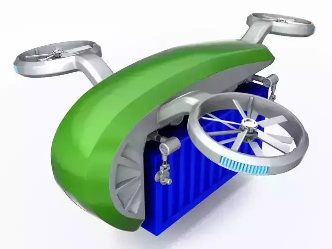 Cargo Quadrocopter  Dron Concept 02 3D model