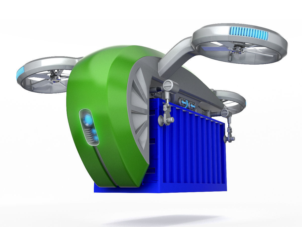 Cargo Quadrocopter  Dron Concept 02 3D model_1
