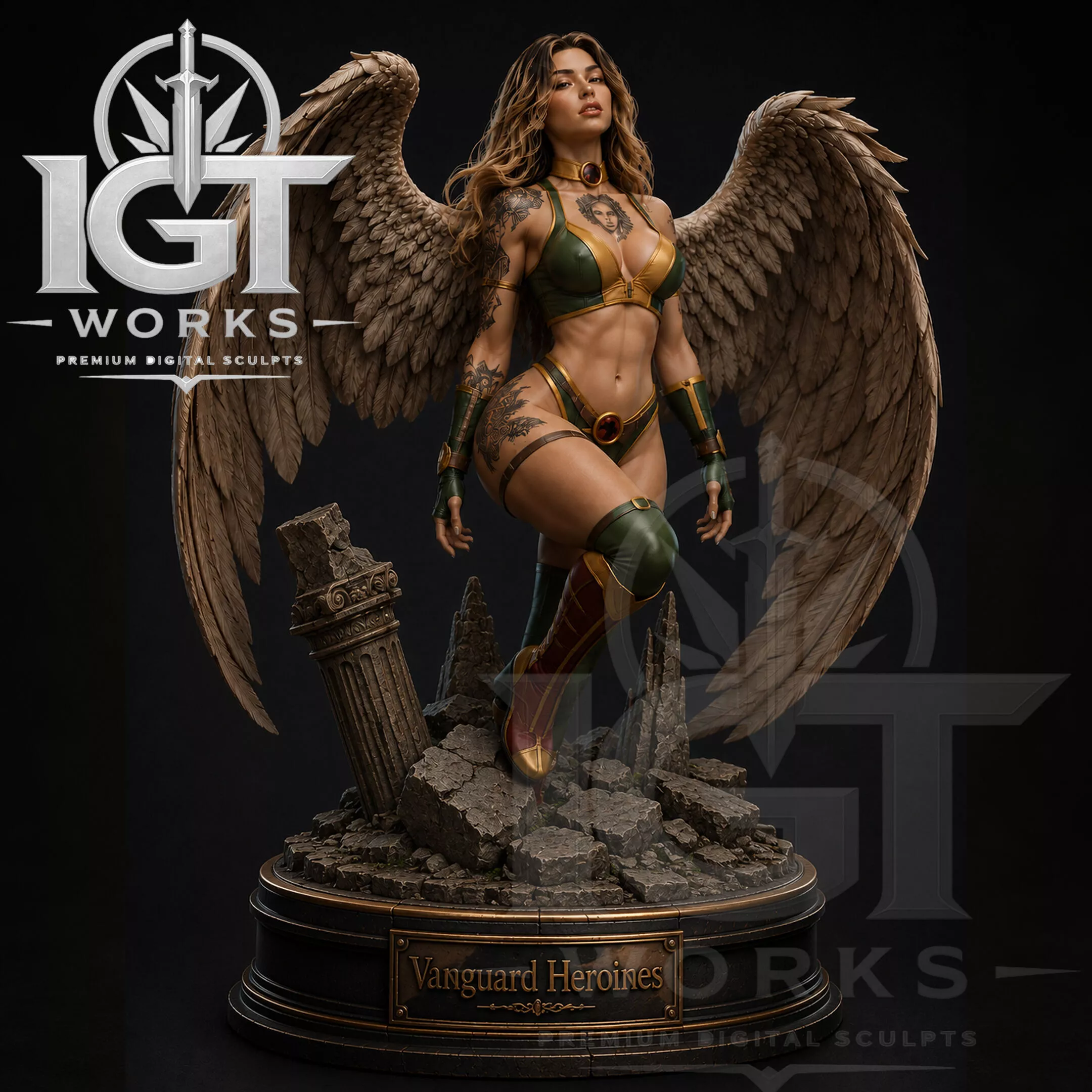 Angel Warrior Action Figure STL - Seraphis - Vanguard Heroines 3D print model