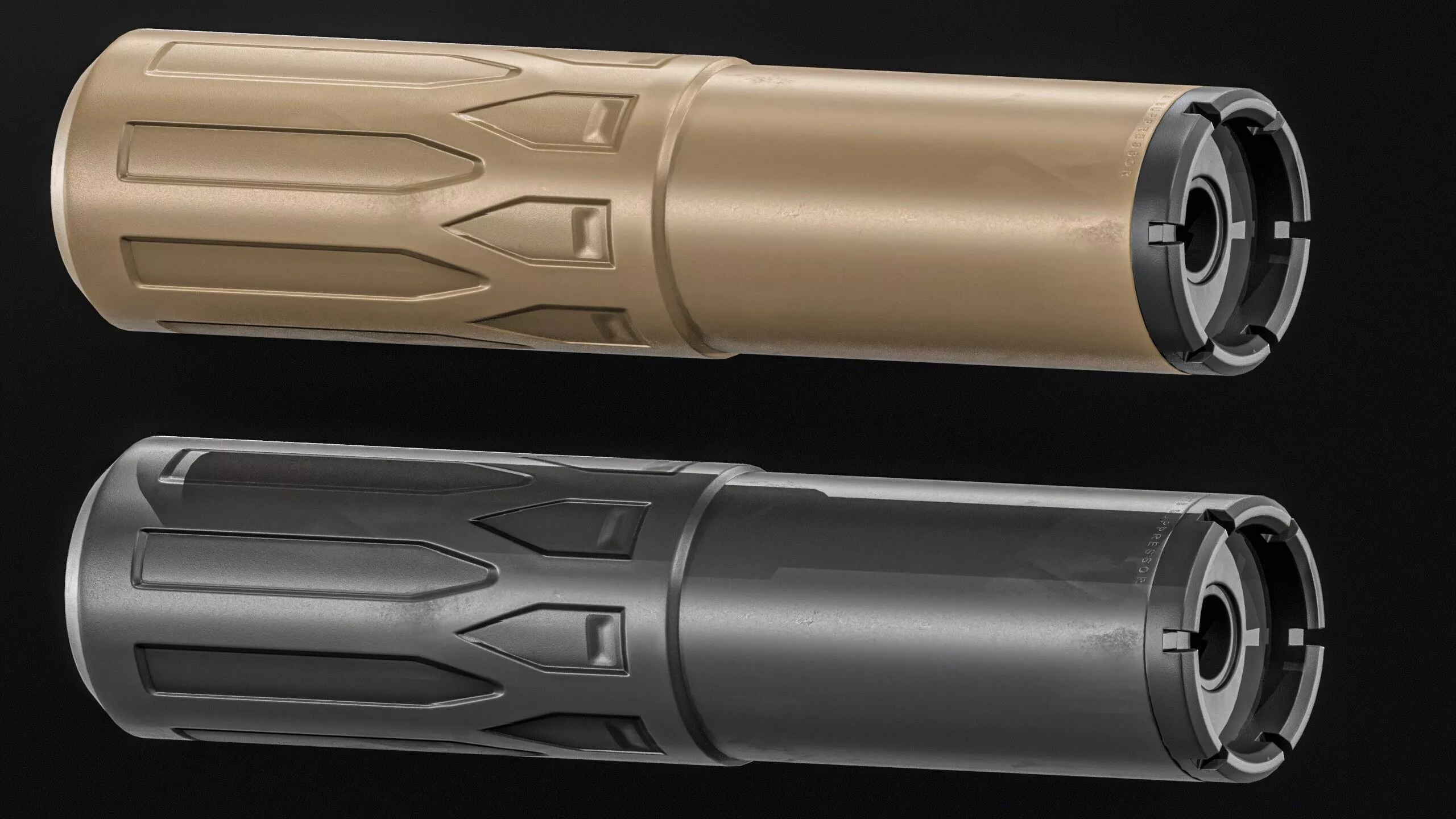 Nomad Ti OTB Silencer Low-poly 3D model