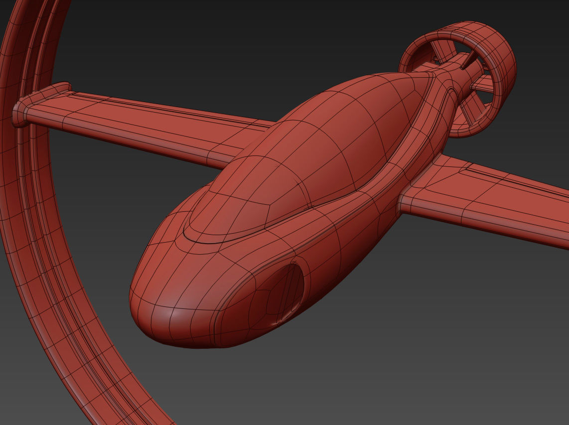 Circle Space Plane 3D model_11