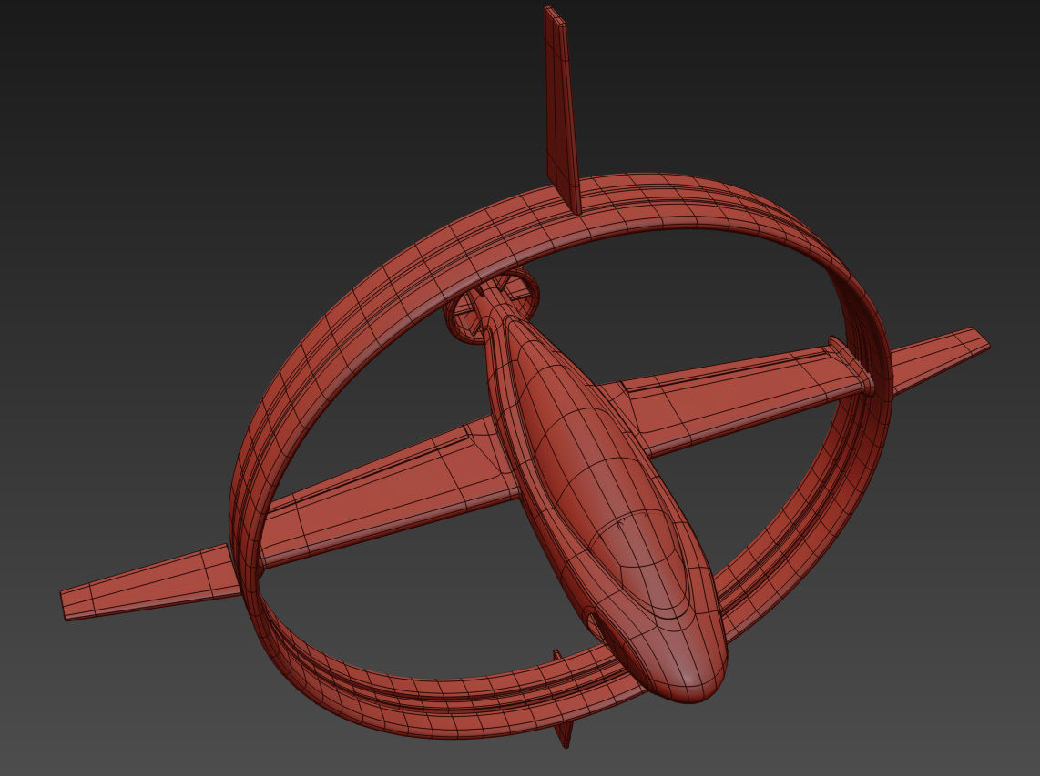 Circle Space Plane 3D model_10