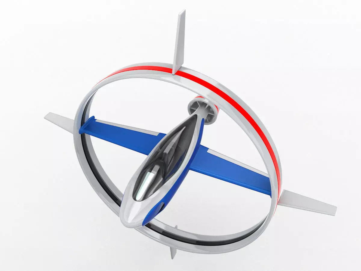 Circle Space Plane 3D model_0