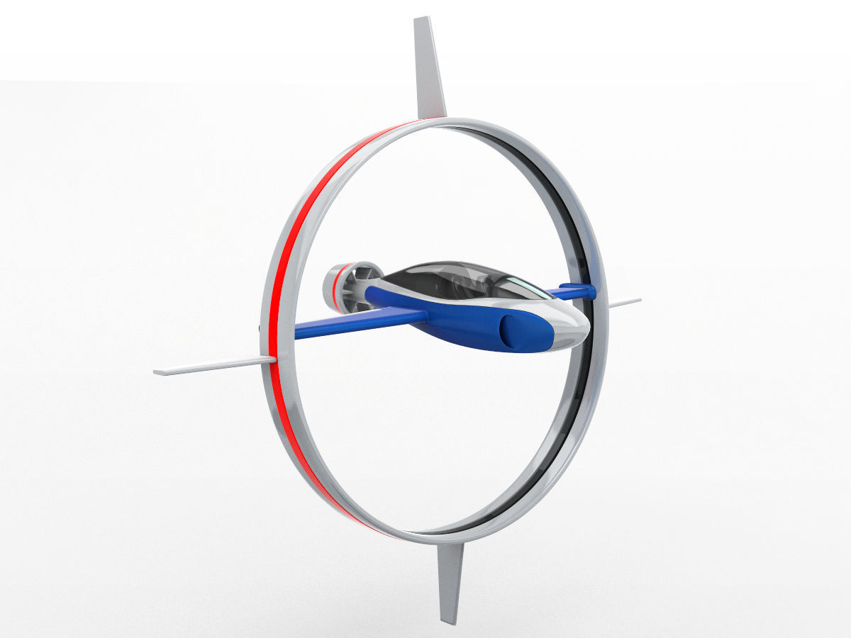 Circle Space Plane 3D model_3