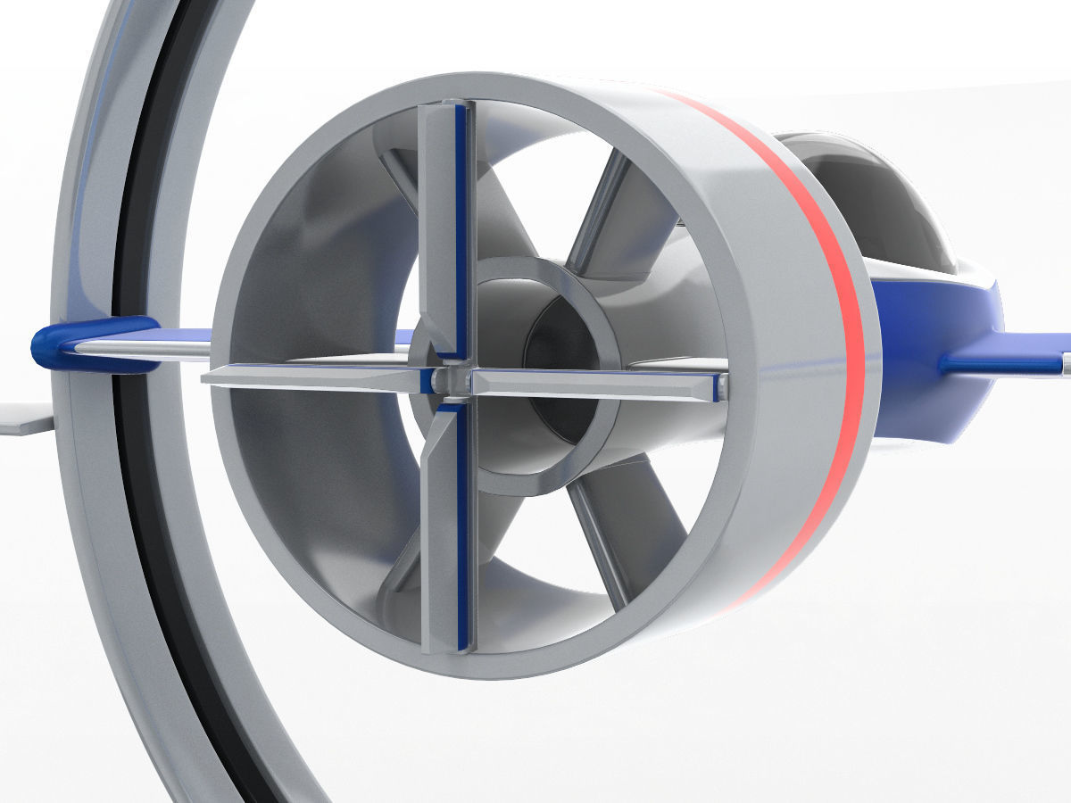 Circle Space Plane 3D model_7