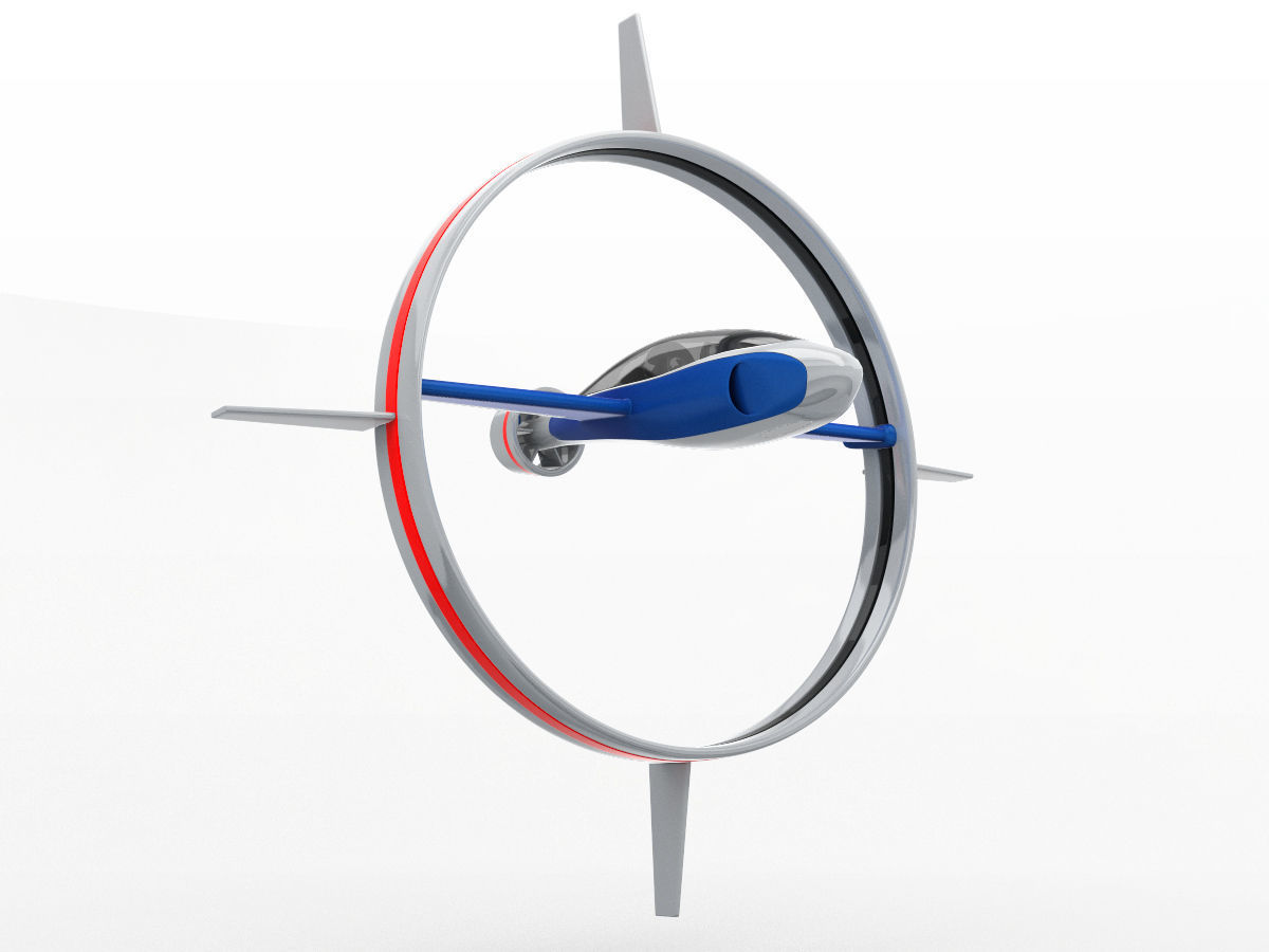 Circle Space Plane 3D model_2