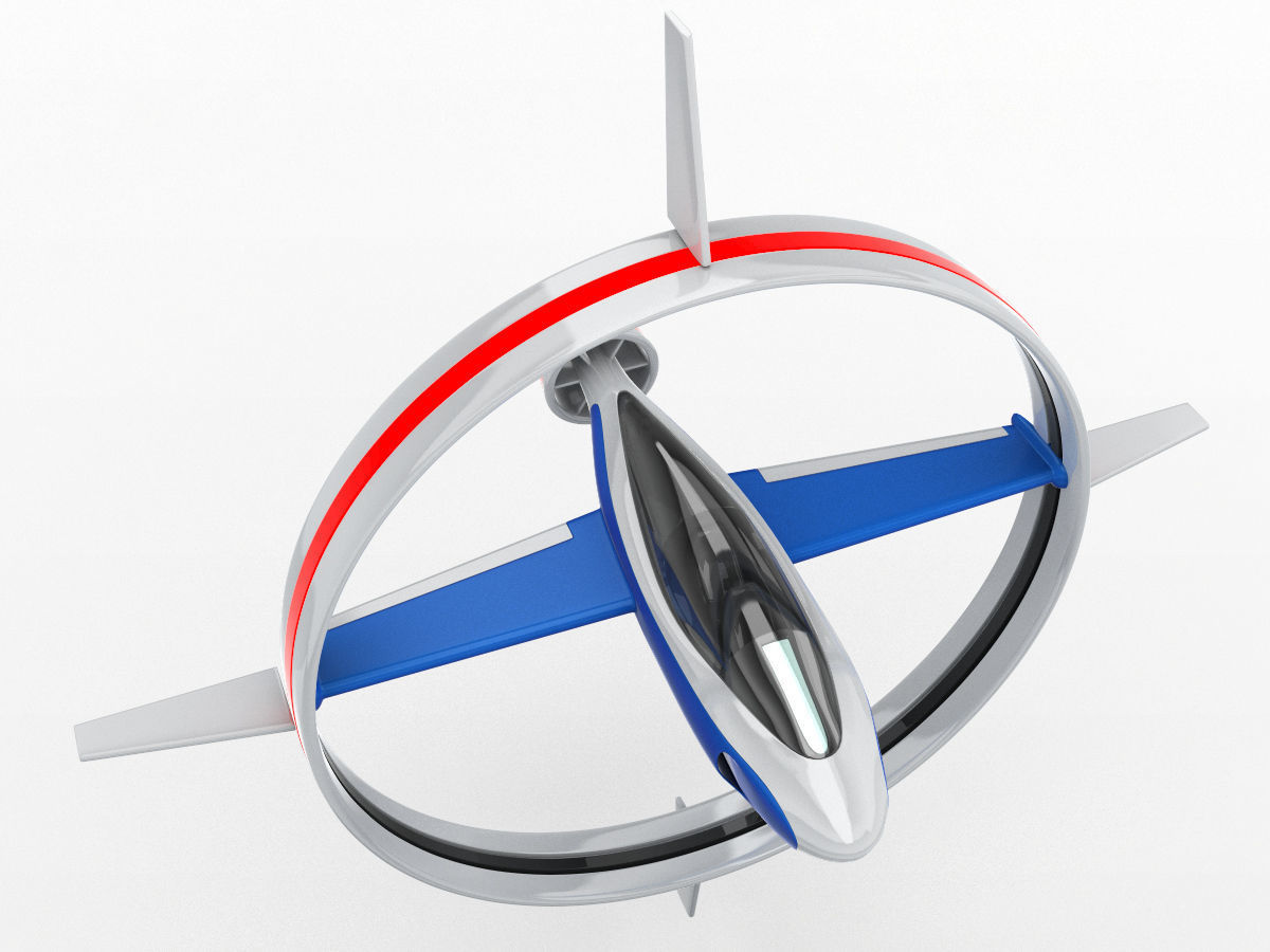 Circle Space Plane 3D model_4