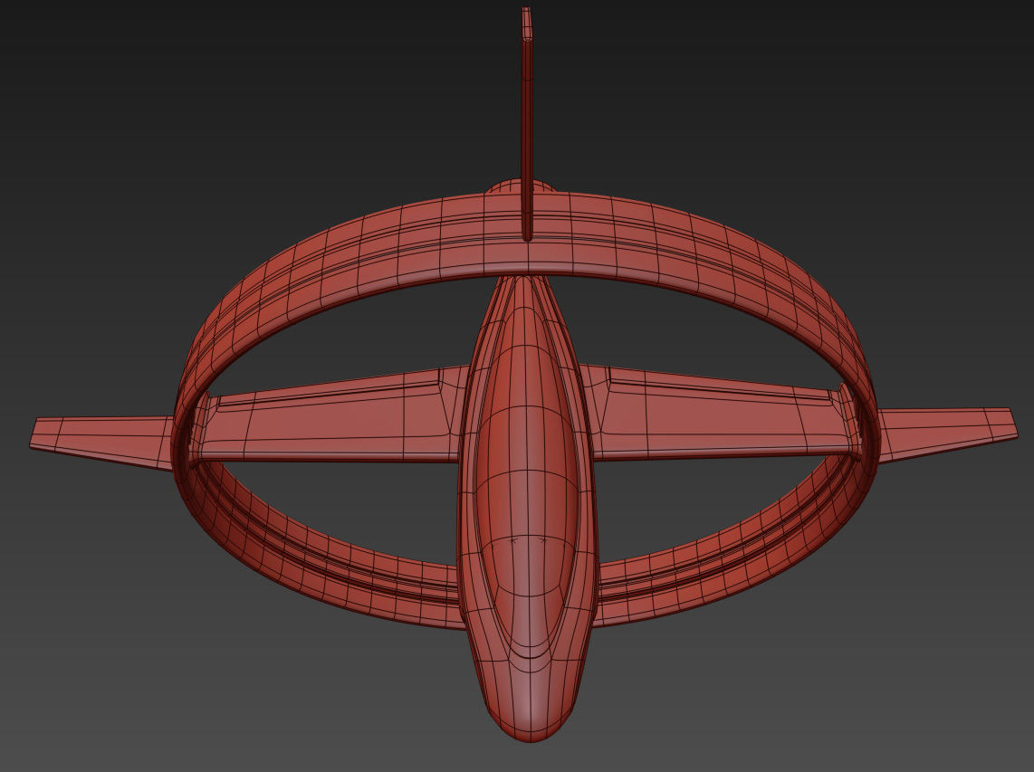 Circle Space Plane 3D model_9
