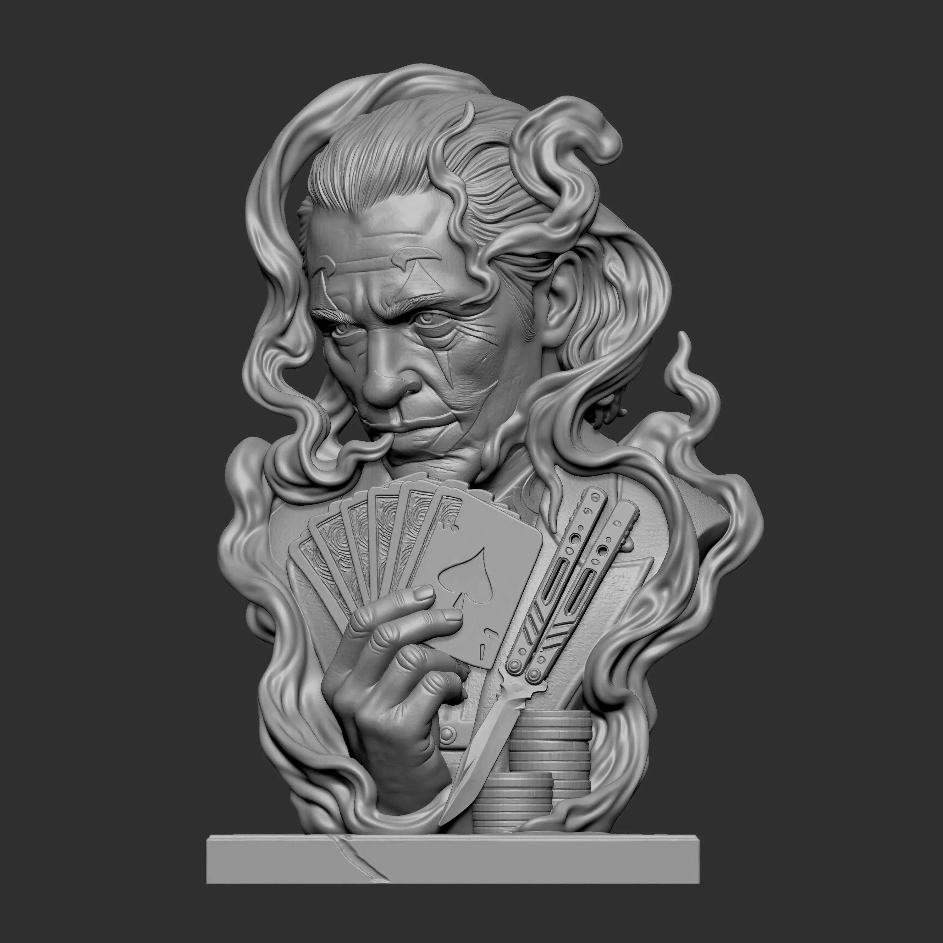 character bust of the Joker 3D print model