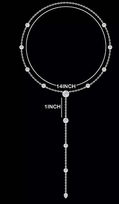 Graduated Diamond Station Y-Drop Lariat Necklace Free 3D print model