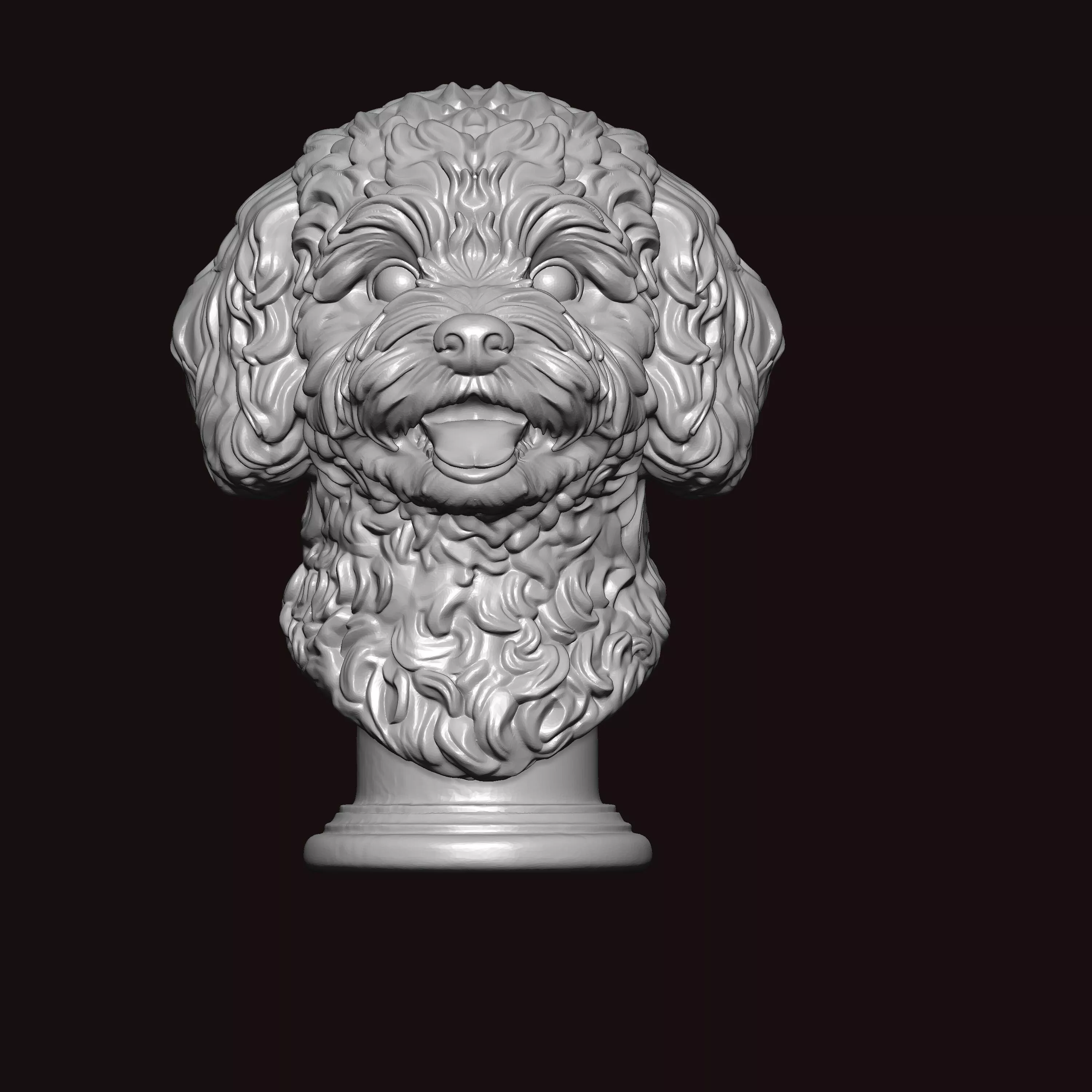 Bichon Frise Face Bust 3D print model