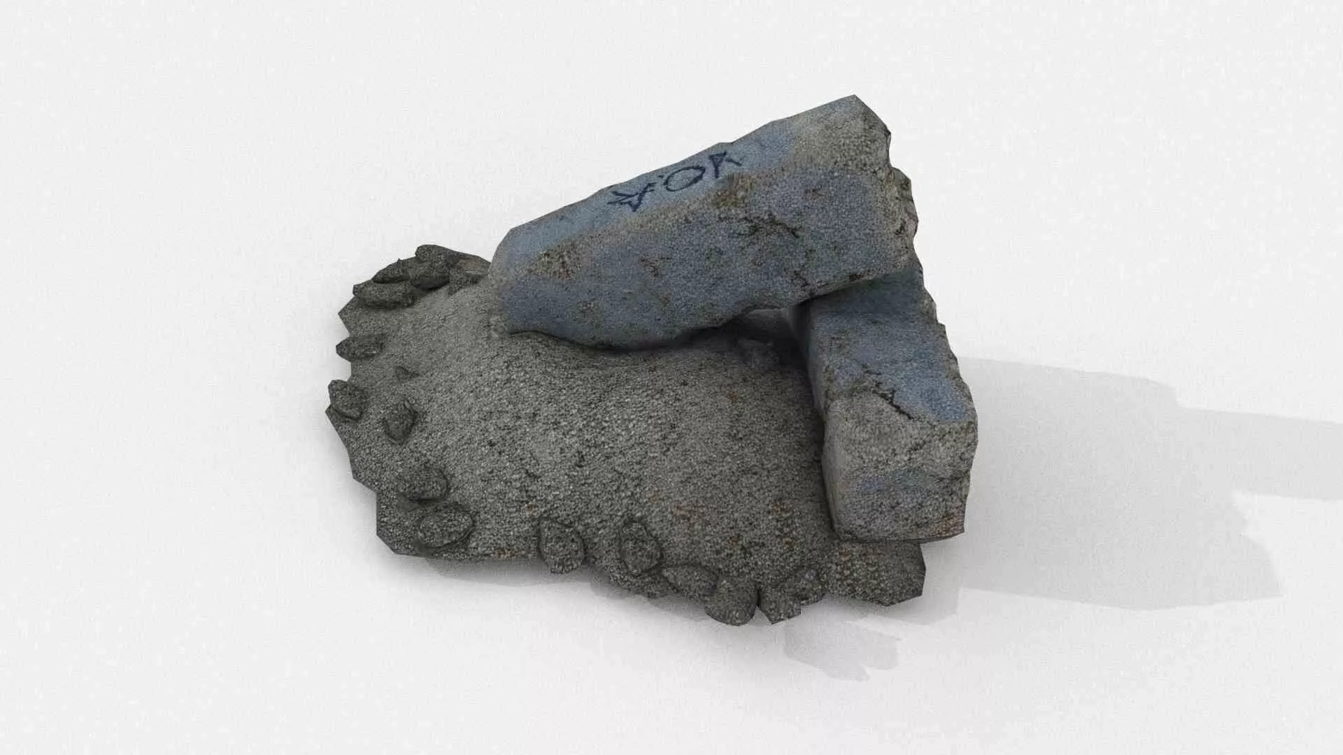 Fallen Classical Columns Fragments Low-poly 3D model