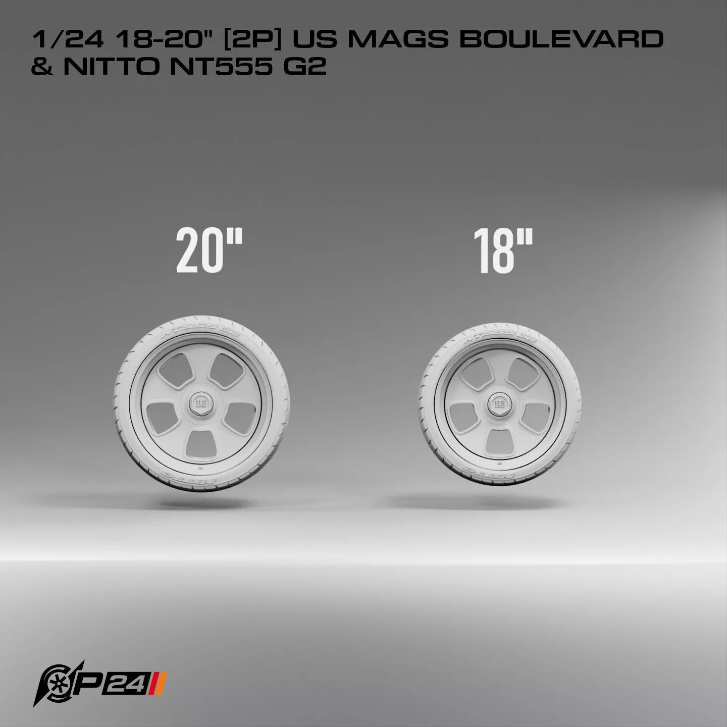 1-24th 18-20 inches 2P US Mags BOULEVARD and Nitto NT555 G2 3D