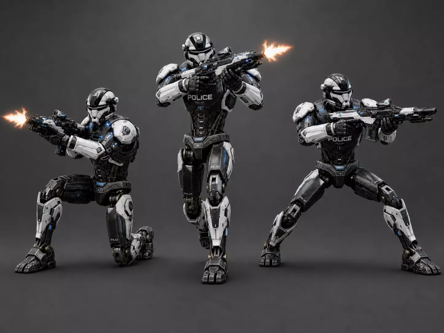 Sci Fi Police Officer - Rigged Low-poly 3D model