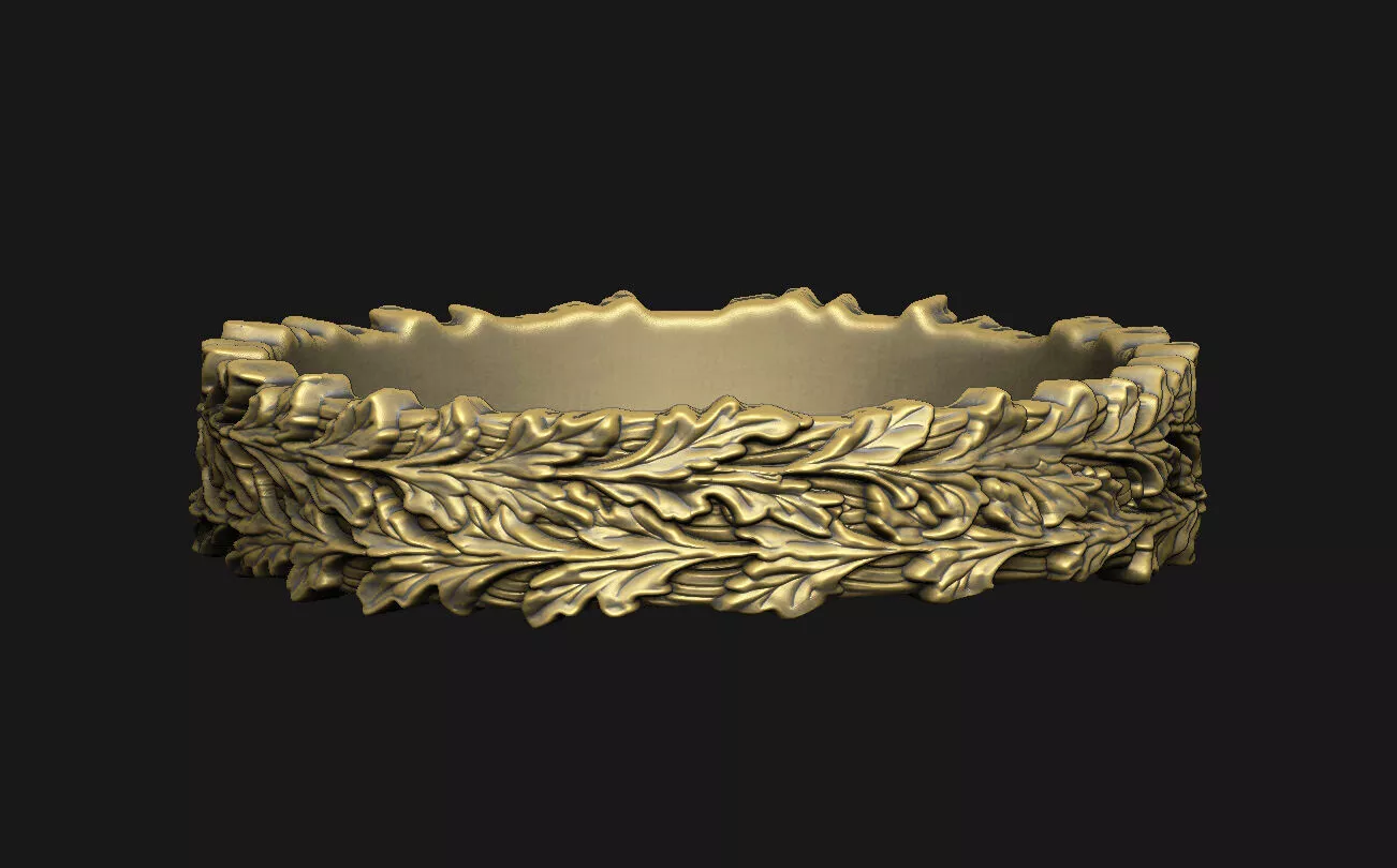 leaf-band floral-ring wedding-band vintage botanical-ring 3D print model