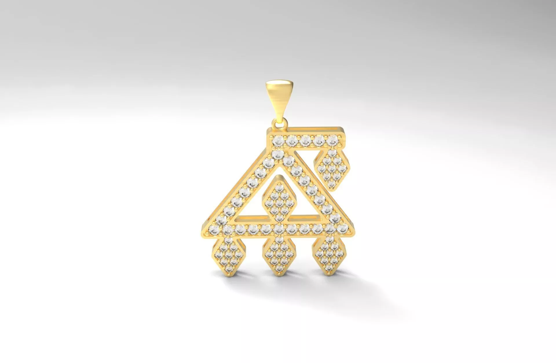 Scorpion Amulet Pendant Anatolian Kilim Motif Pave Set 3D print model