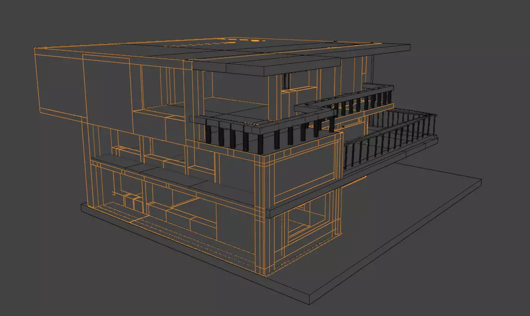 Modern Minimalist Villa Exterior Base Mesh Free 3D model