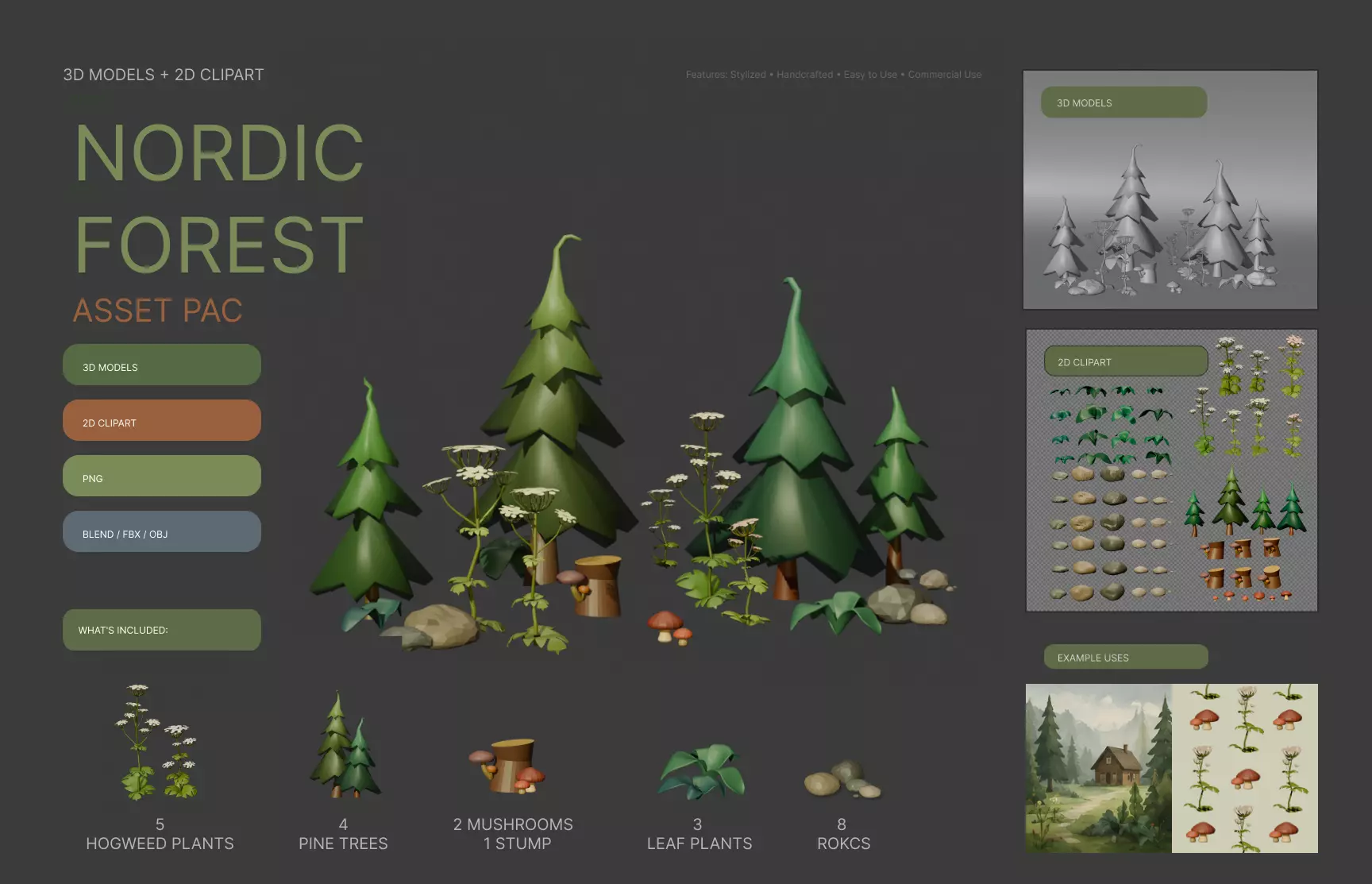 Nordic Forest 3D Models PNG Clipart 3D model