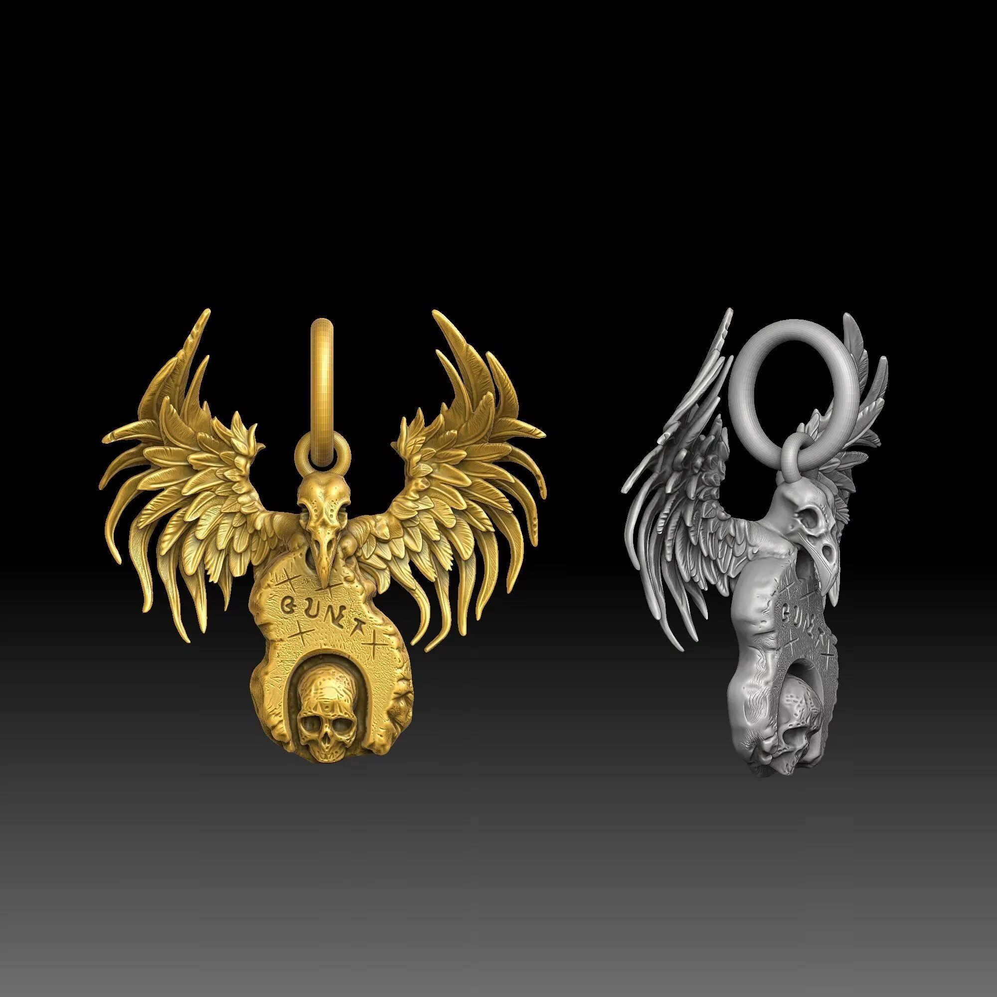 Silent Luxury Pendants - one inch pendant 3D print model