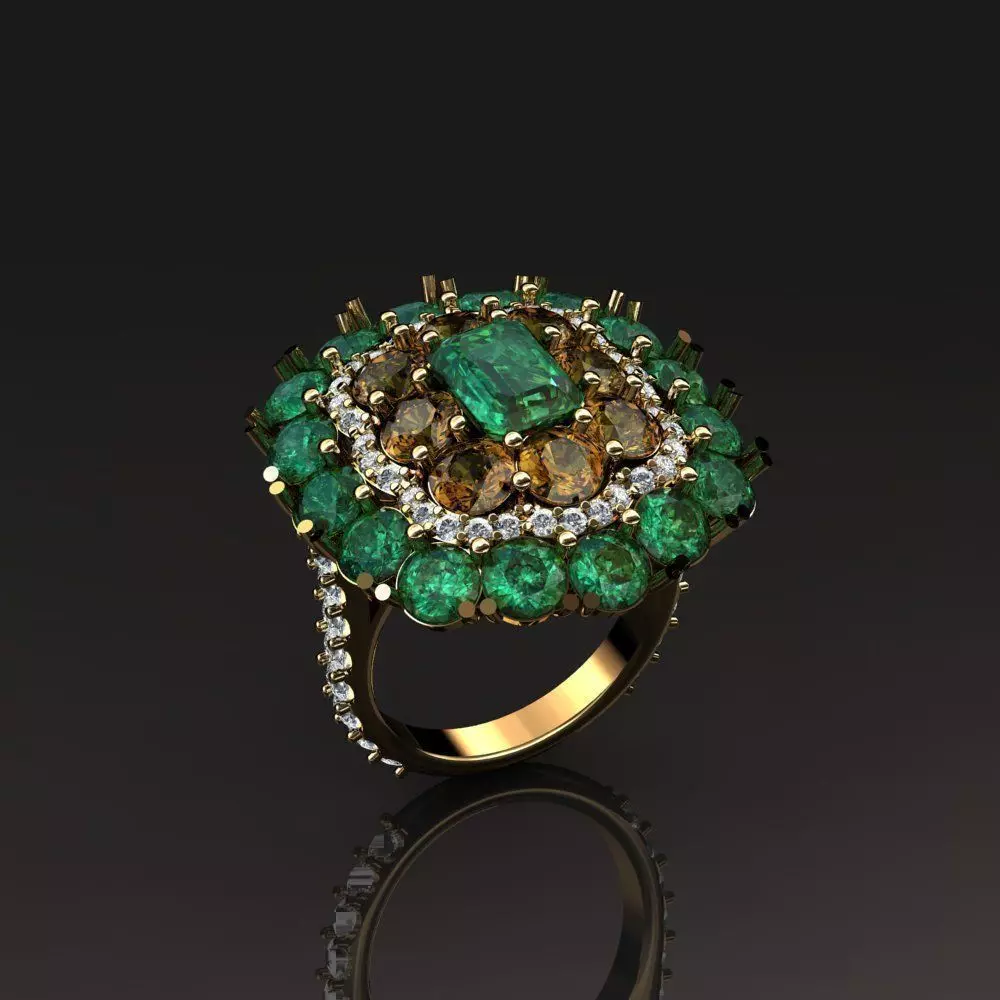 Gems ring 018 3D print model_0