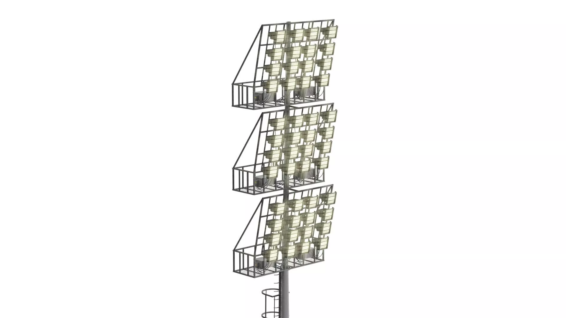 Stadium Light Glowing Low Poly Version Low-poly 3D model