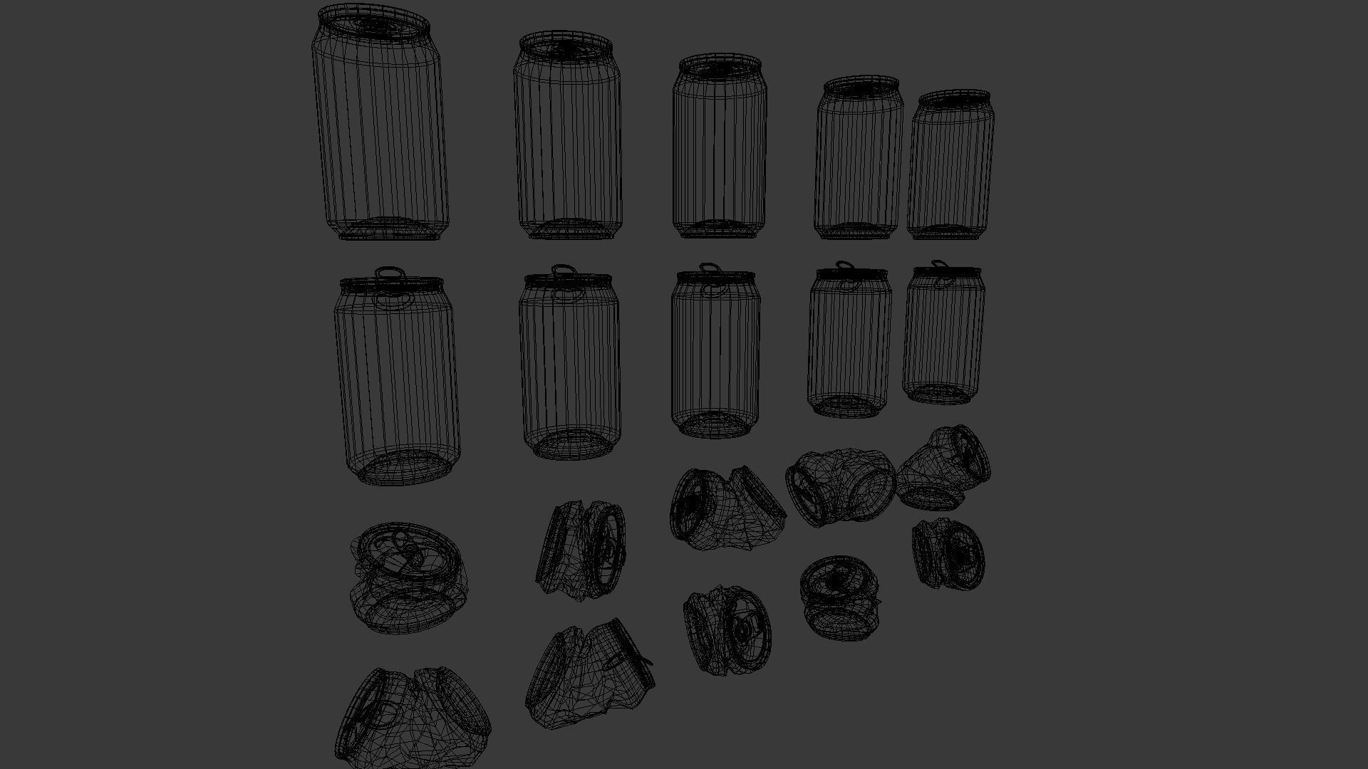 Soda Can Collection 3D model Low-poly 3D model_1