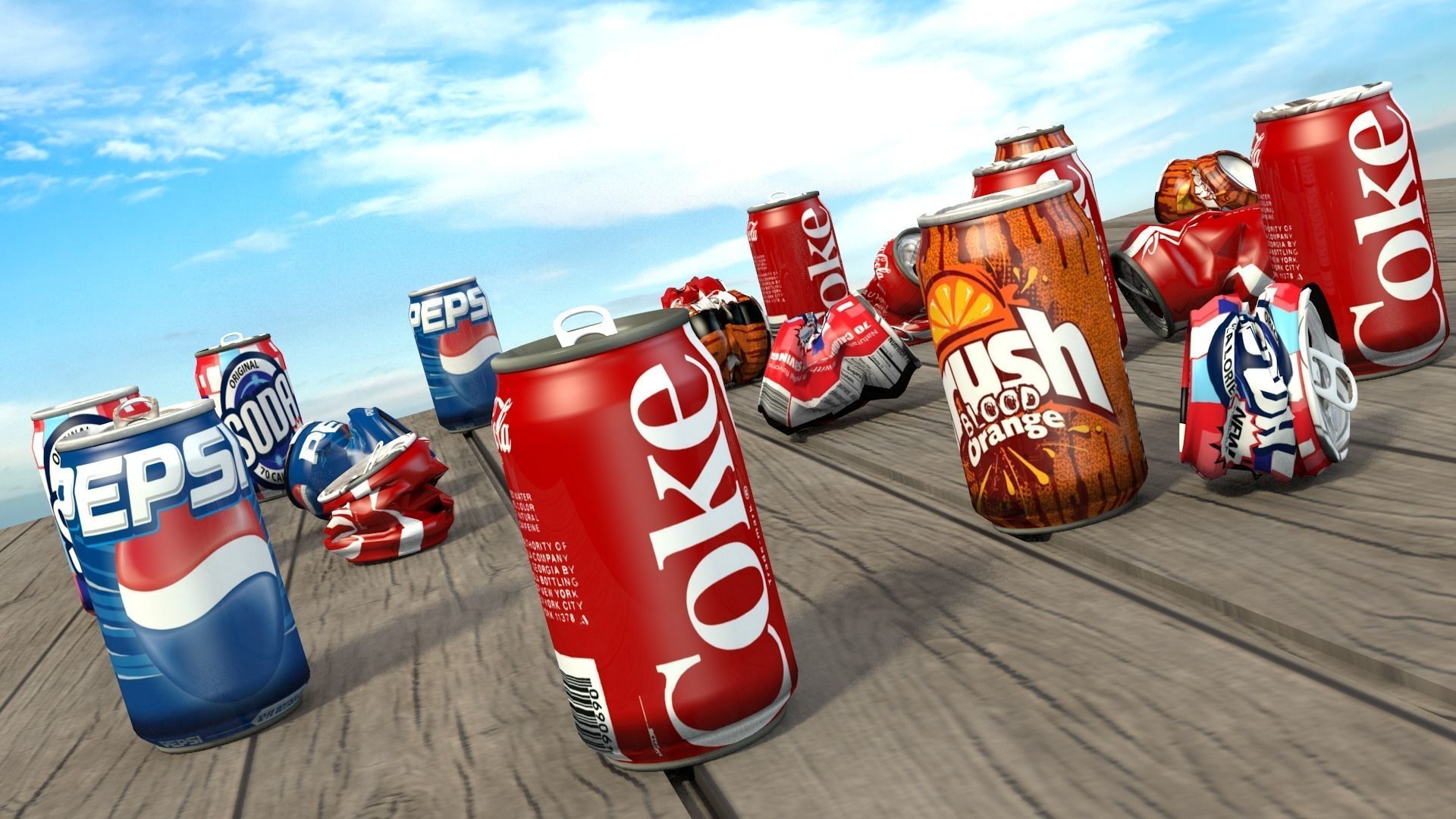 Soda Can Collection 3D model Low-poly 3D model_0