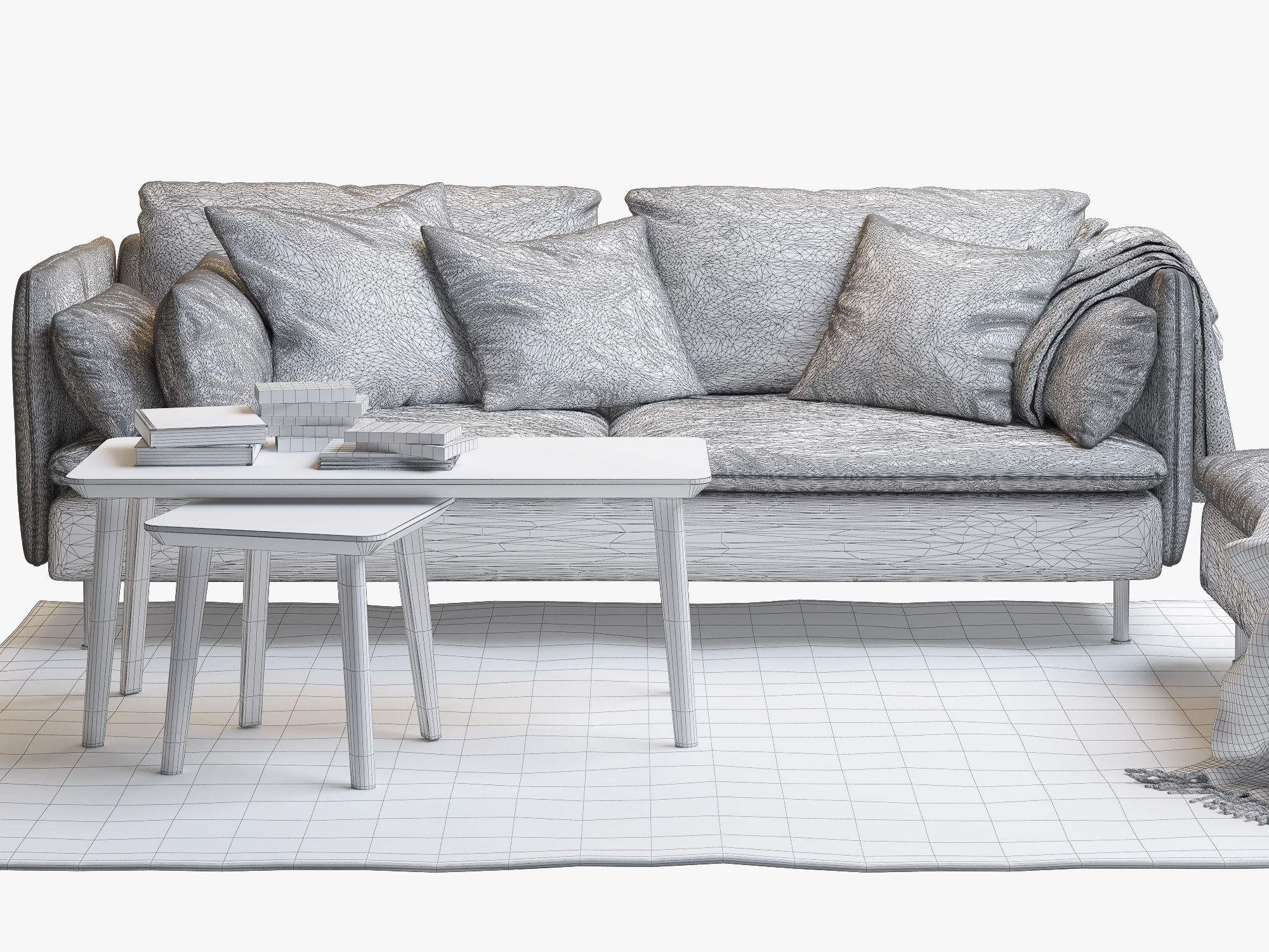 SODERHAMN Three-seat sofa and One-seat section Ikea 3D model_2