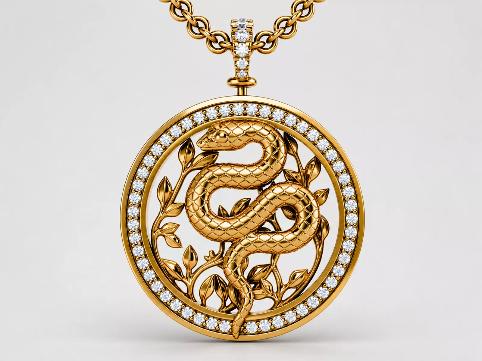 Snake Pendant with Rotating Bail 3D print model