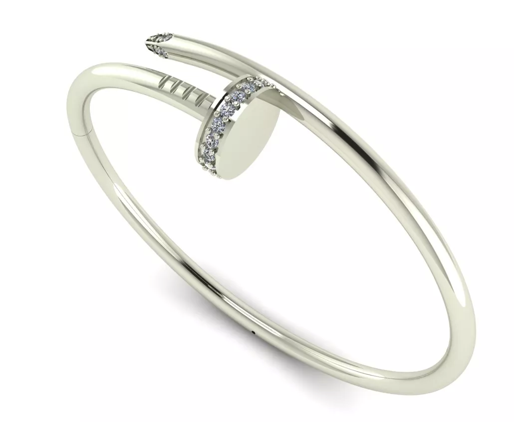 Iconic Diamond Nail Bangle Bracelet 3D Print Ready CAD Model 3D print model