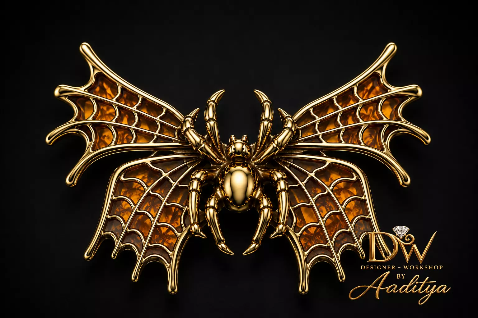 Spider Web Butterfly Charm Pendant 3D print model