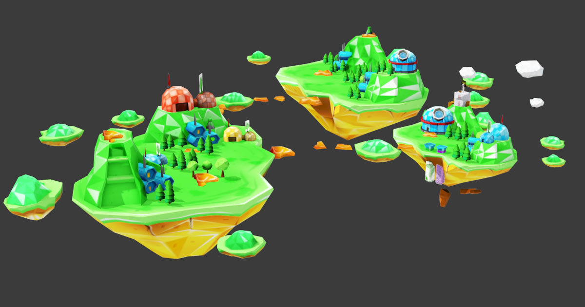 Island Discovery Natural Low-poly 3D model_2