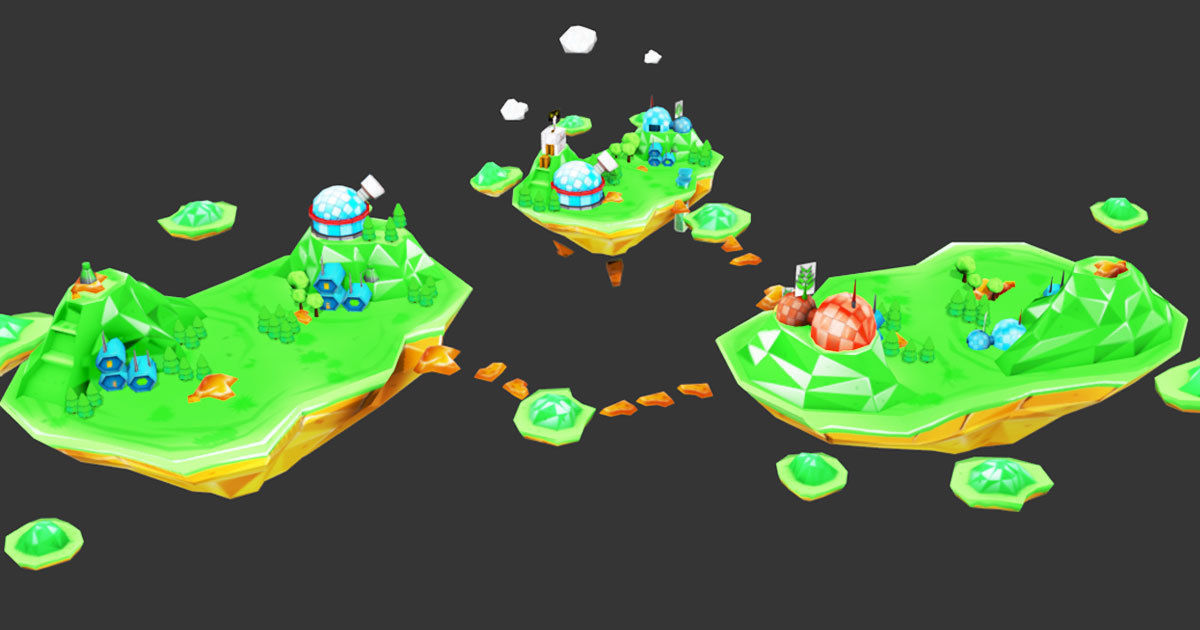 Island Discovery Natural Low-poly 3D model_1