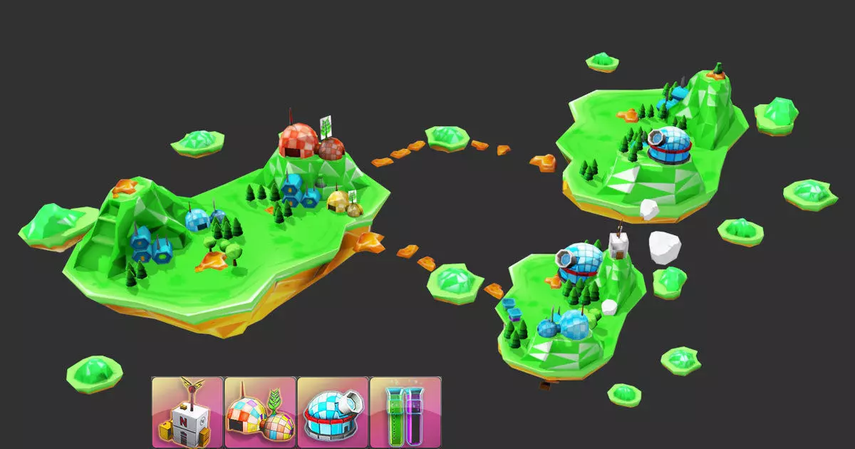 Island Discovery Natural Low-poly 3D model_0