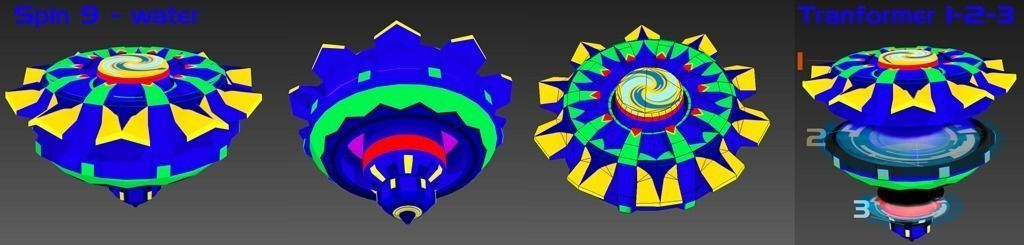 Cartoon Spin Path 3 Low-poly 3D model_3