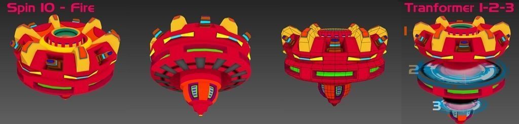 Cartoon Spin Path 3 Low-poly 3D model_8