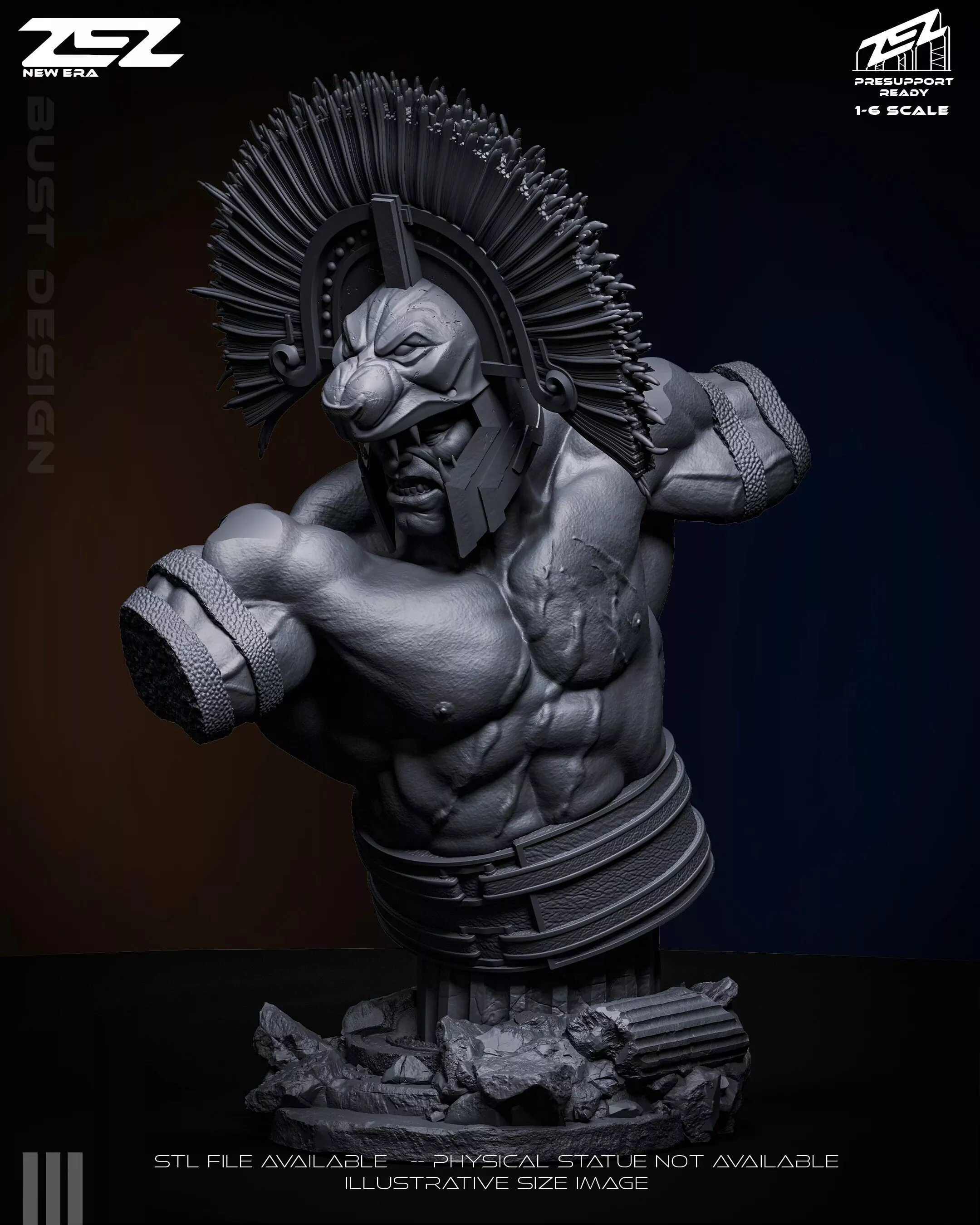 HERCULES ZEZ BUST 3D print model