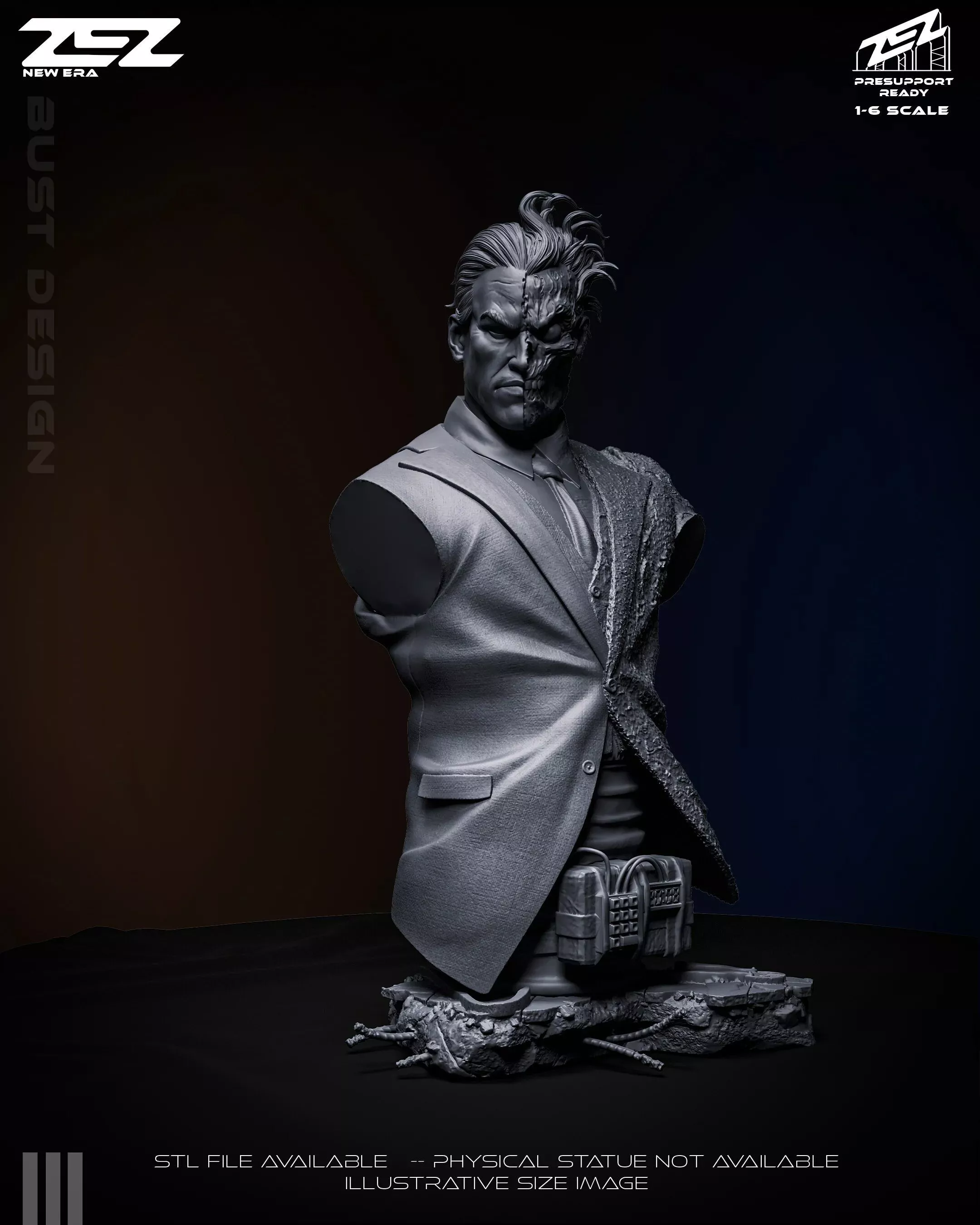TWO FACE ZEZ BUST 3D print model