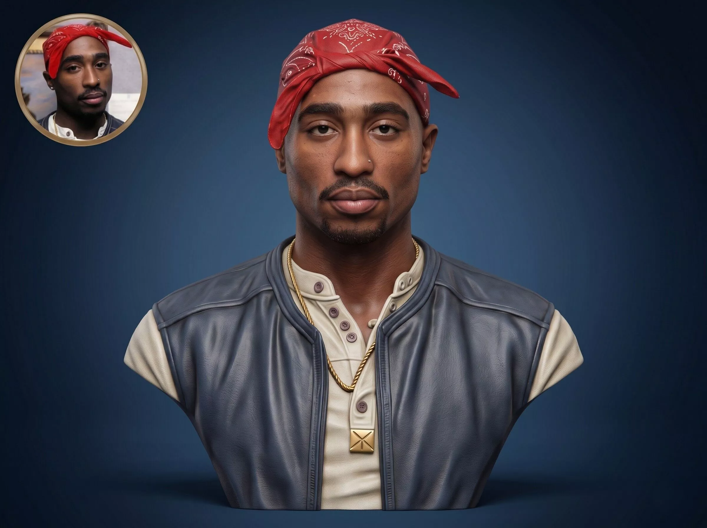 Tupac Shakur 3D Printable Bust 3D print model