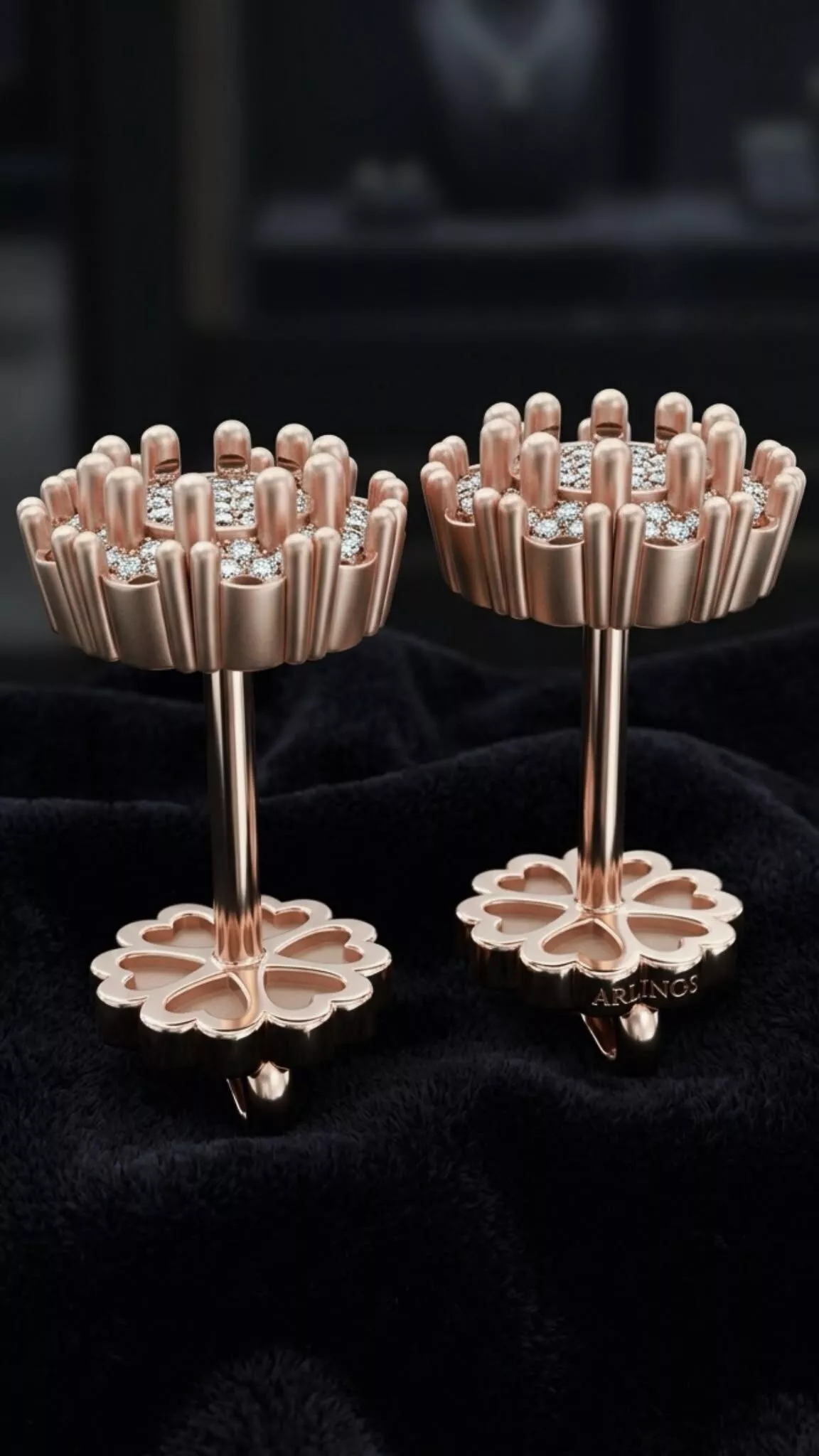 Crown Diamond Earrings Free 3D print model
