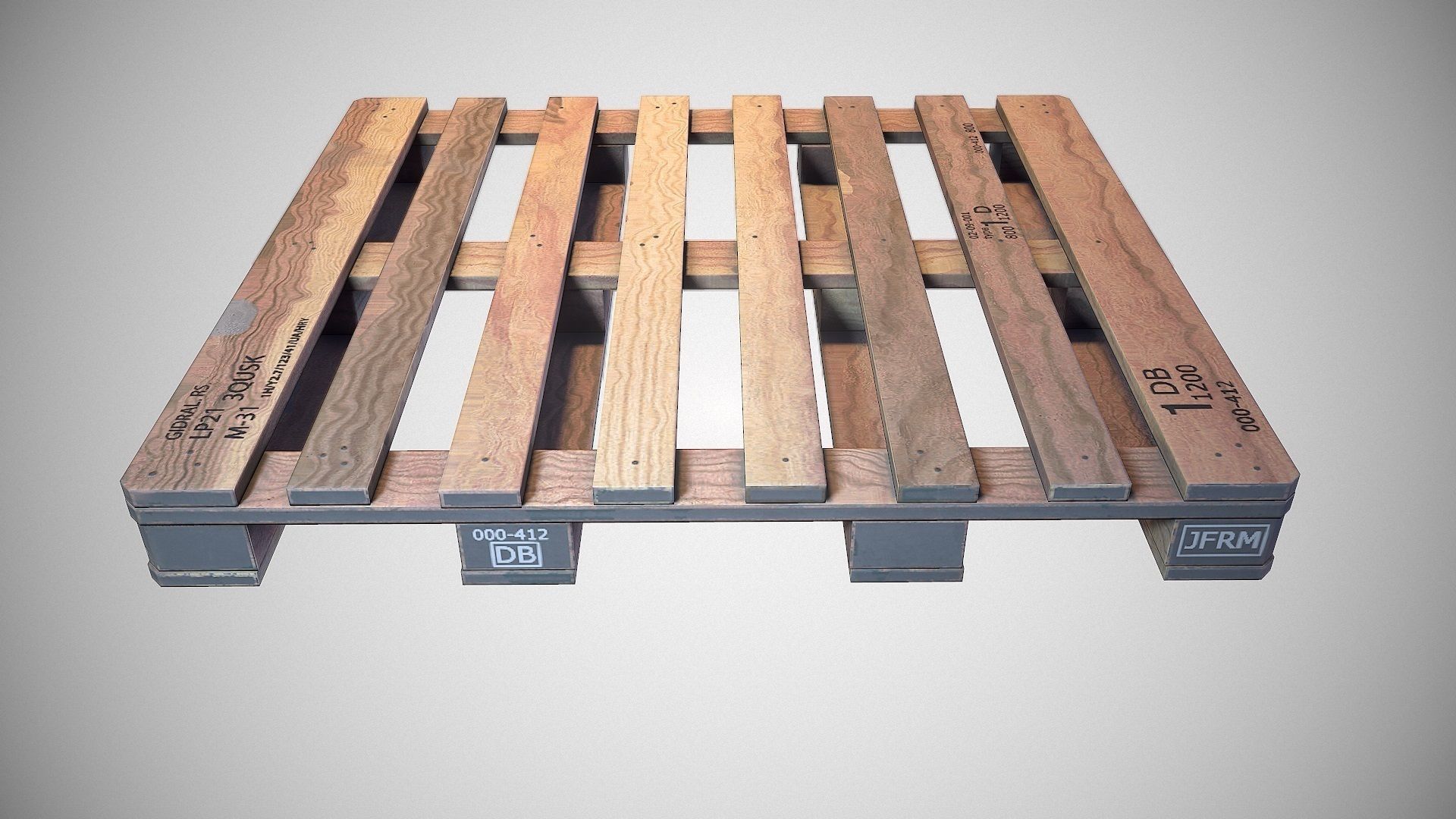 Warehouse Wooden Pallet - Game ready prop Low-poly 3D model_5