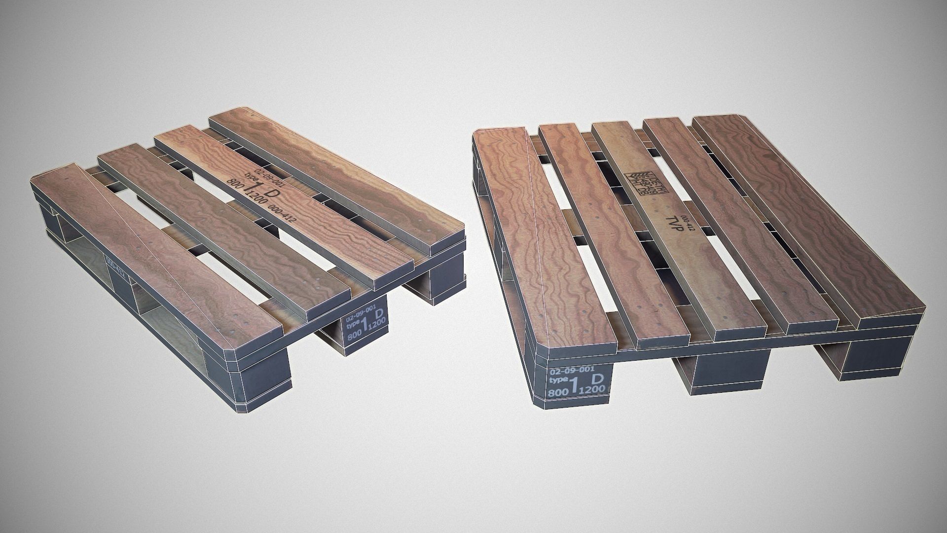 Warehouse Wooden Pallet - Game ready prop Low-poly 3D model_4