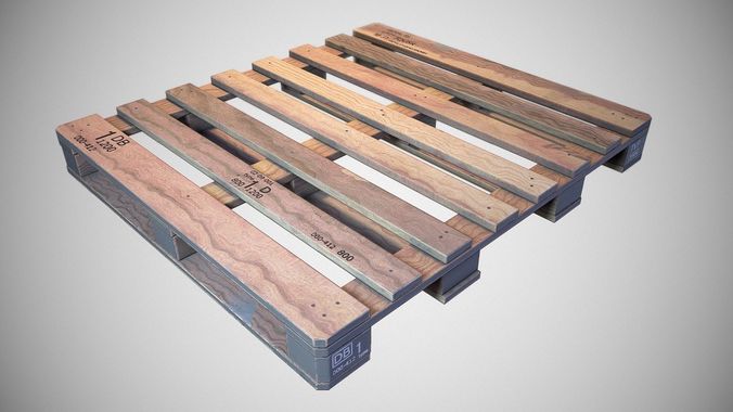Warehouse Wooden Pallet - Game ready prop Low-poly 3D model