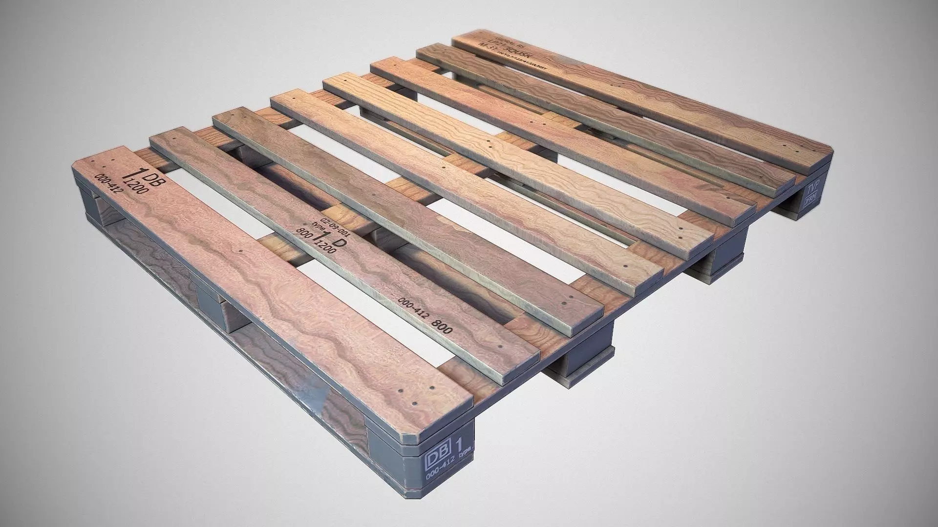 Warehouse Wooden Pallet - Game ready prop Low-poly 3D model_0