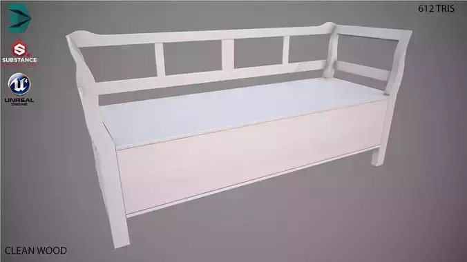Low Poly Wooden Seat PBR