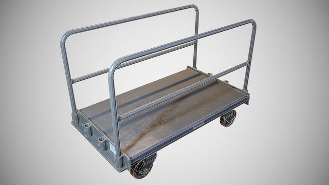 Warehouse Push Cart - Game ready prop Low-poly 3D model