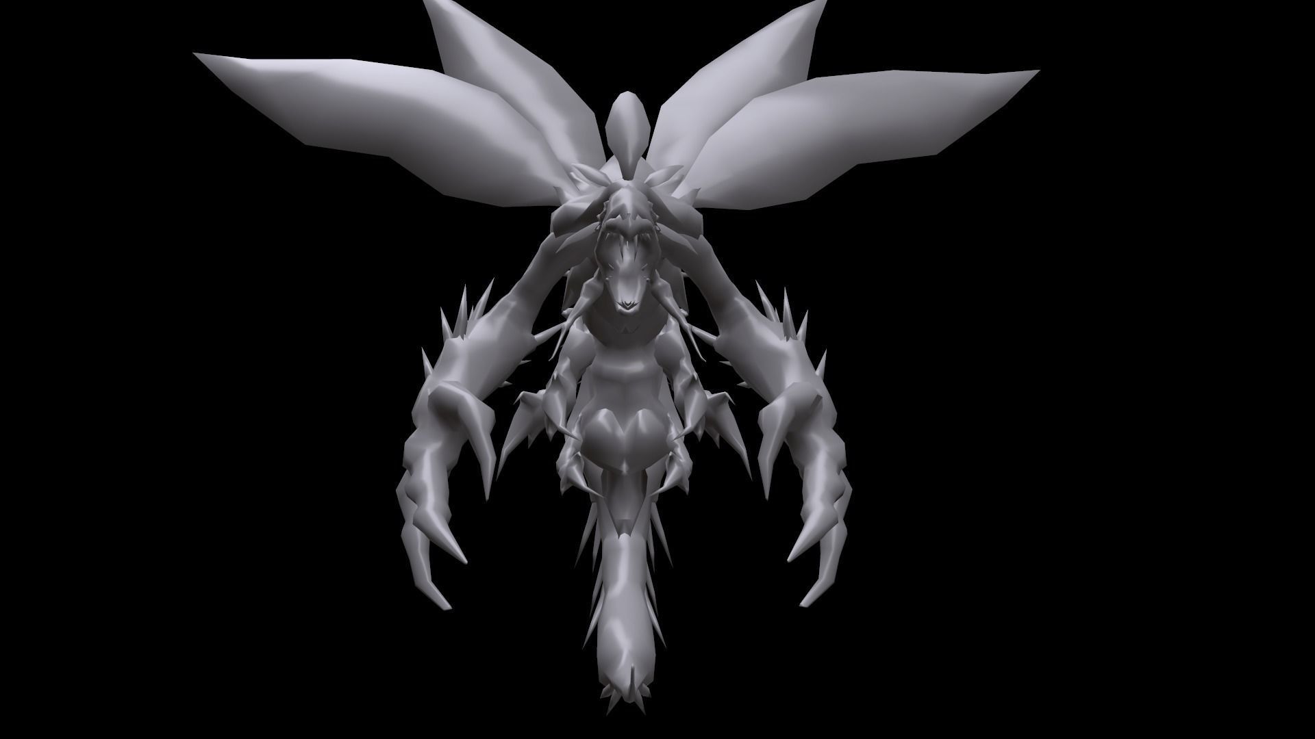 Flying carnivorous beetle Low-poly 3D model_19