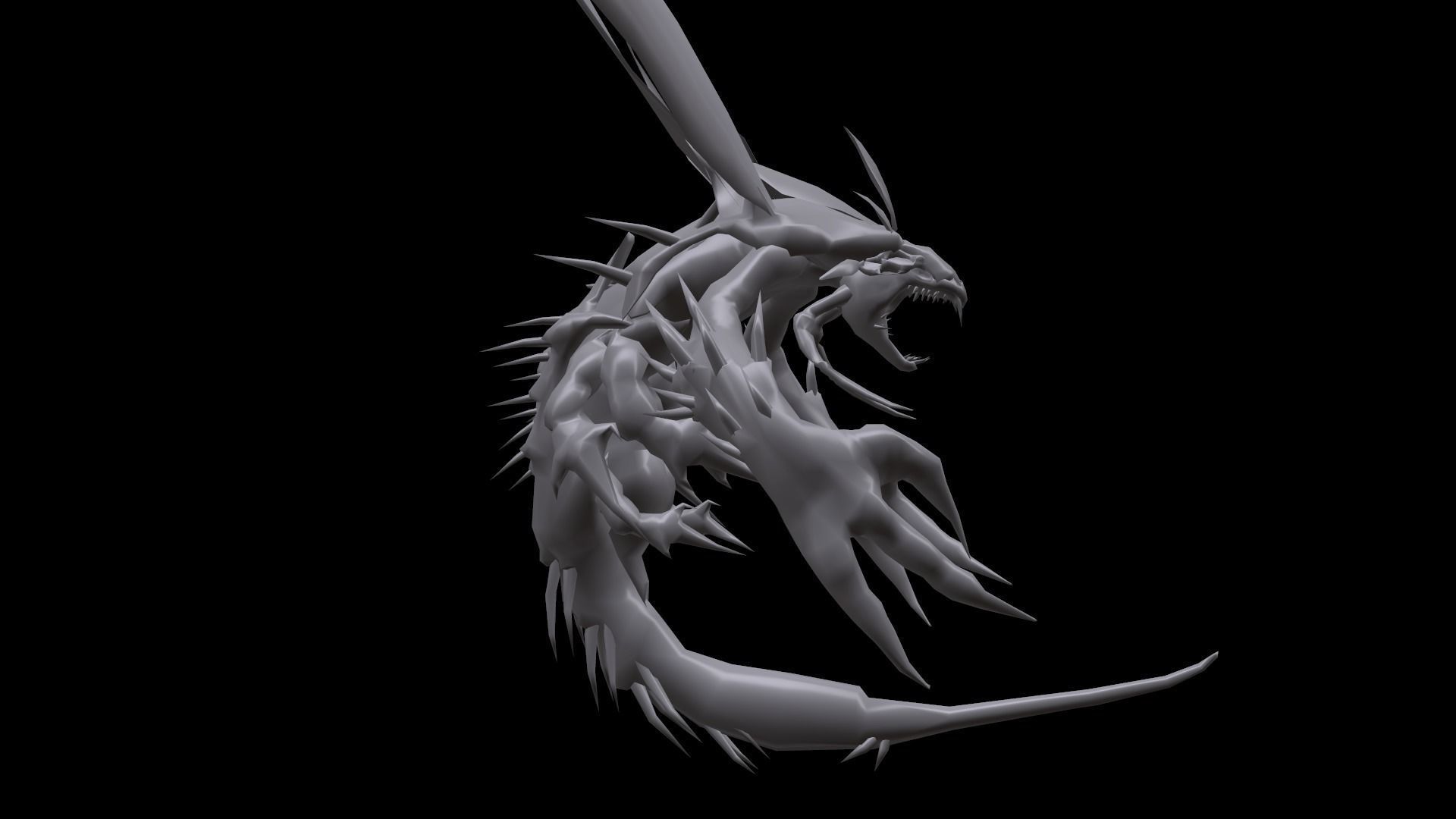 Flying carnivorous beetle Low-poly 3D model_17