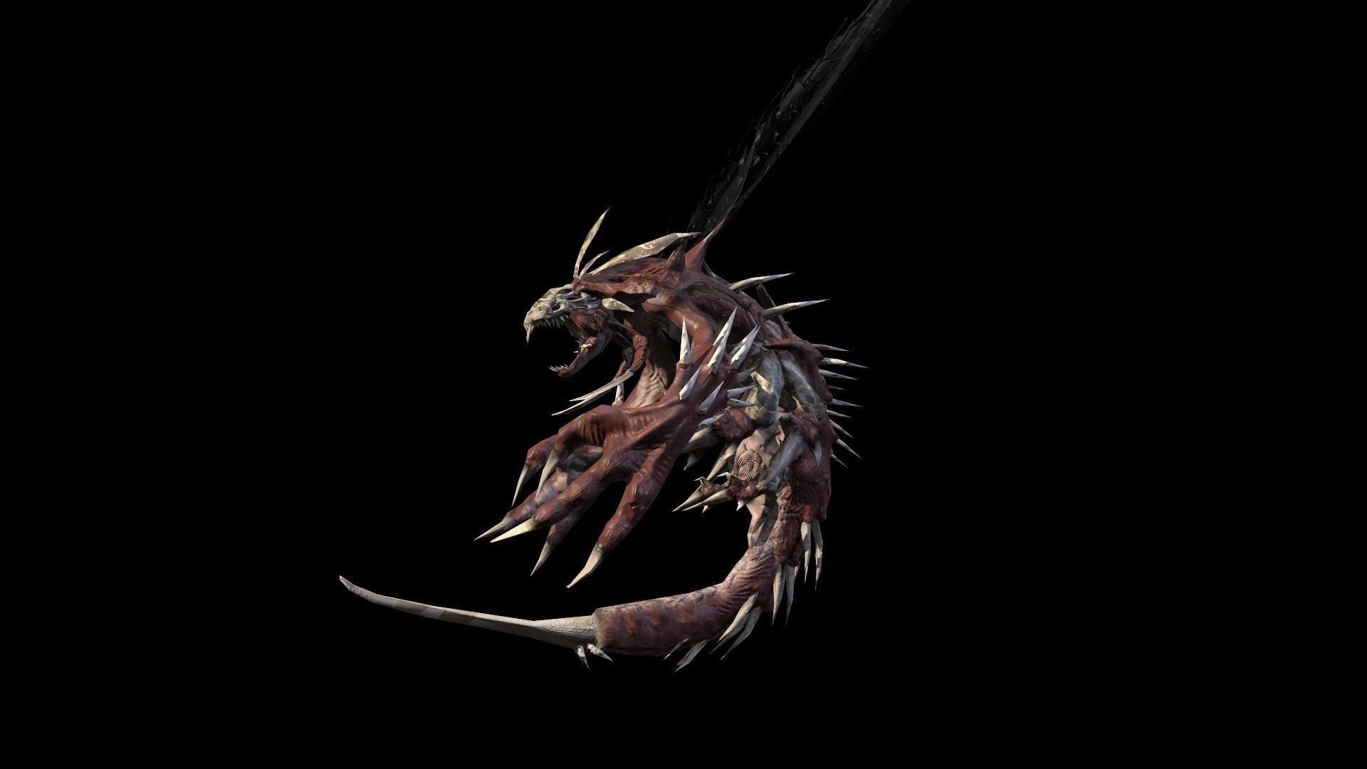 Flying carnivorous beetle Low-poly 3D model_20