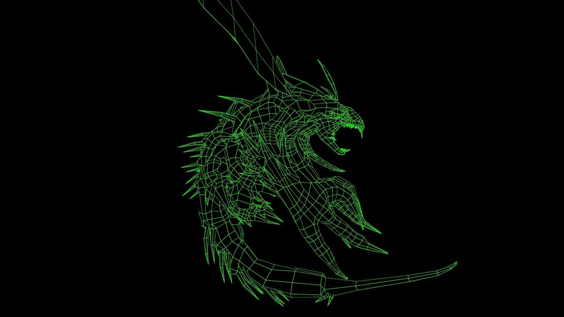 Flying carnivorous beetle Low-poly 3D model_24